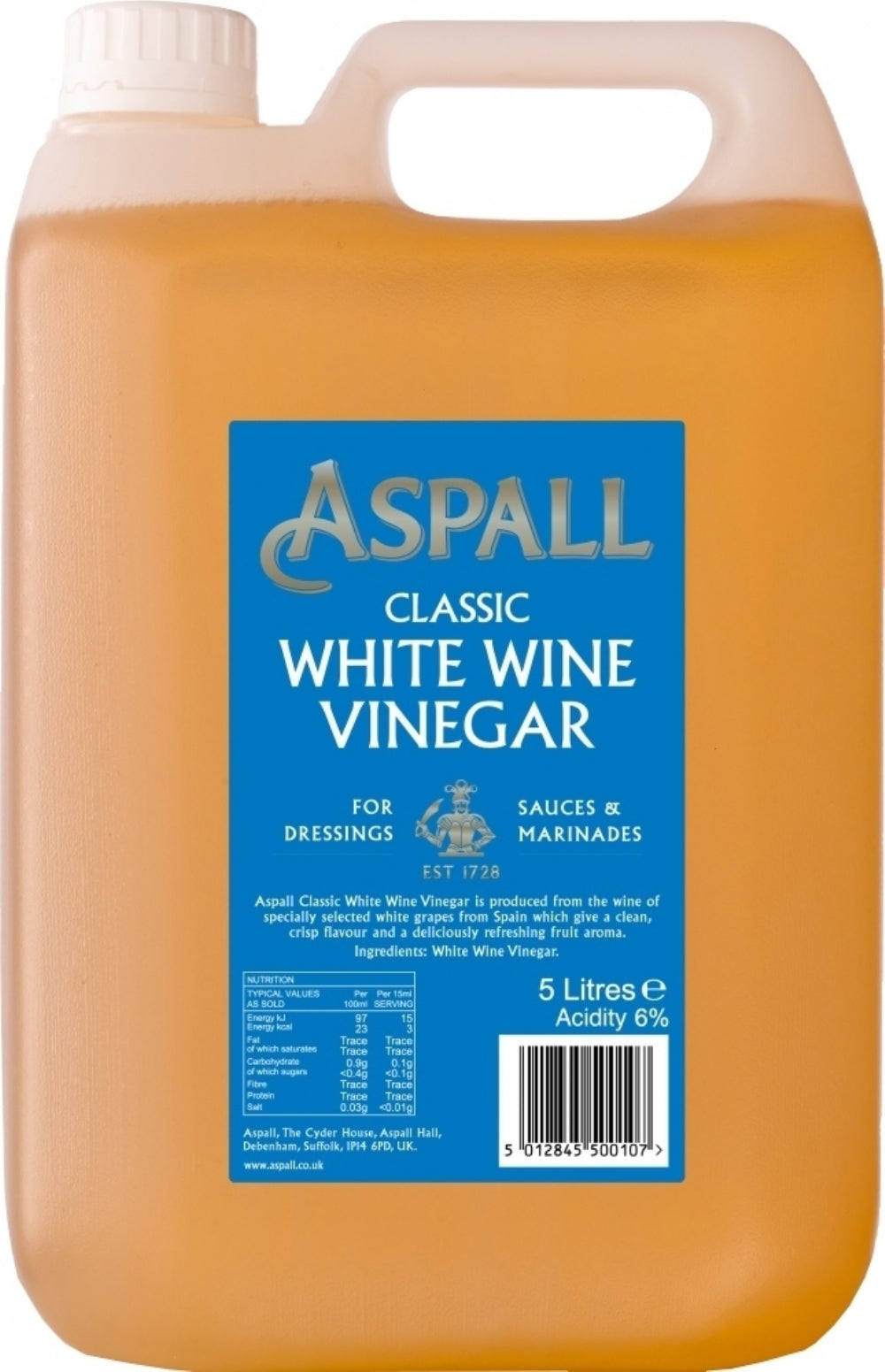 Aspall Classic White Wine Vinegar 5L – Premium White Wine Vinegar
