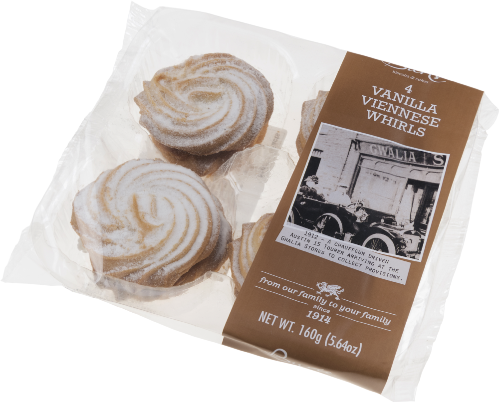 Burts the Bakers Vanilla & Strawberry Viennese Whirls 160g x 4 Pack