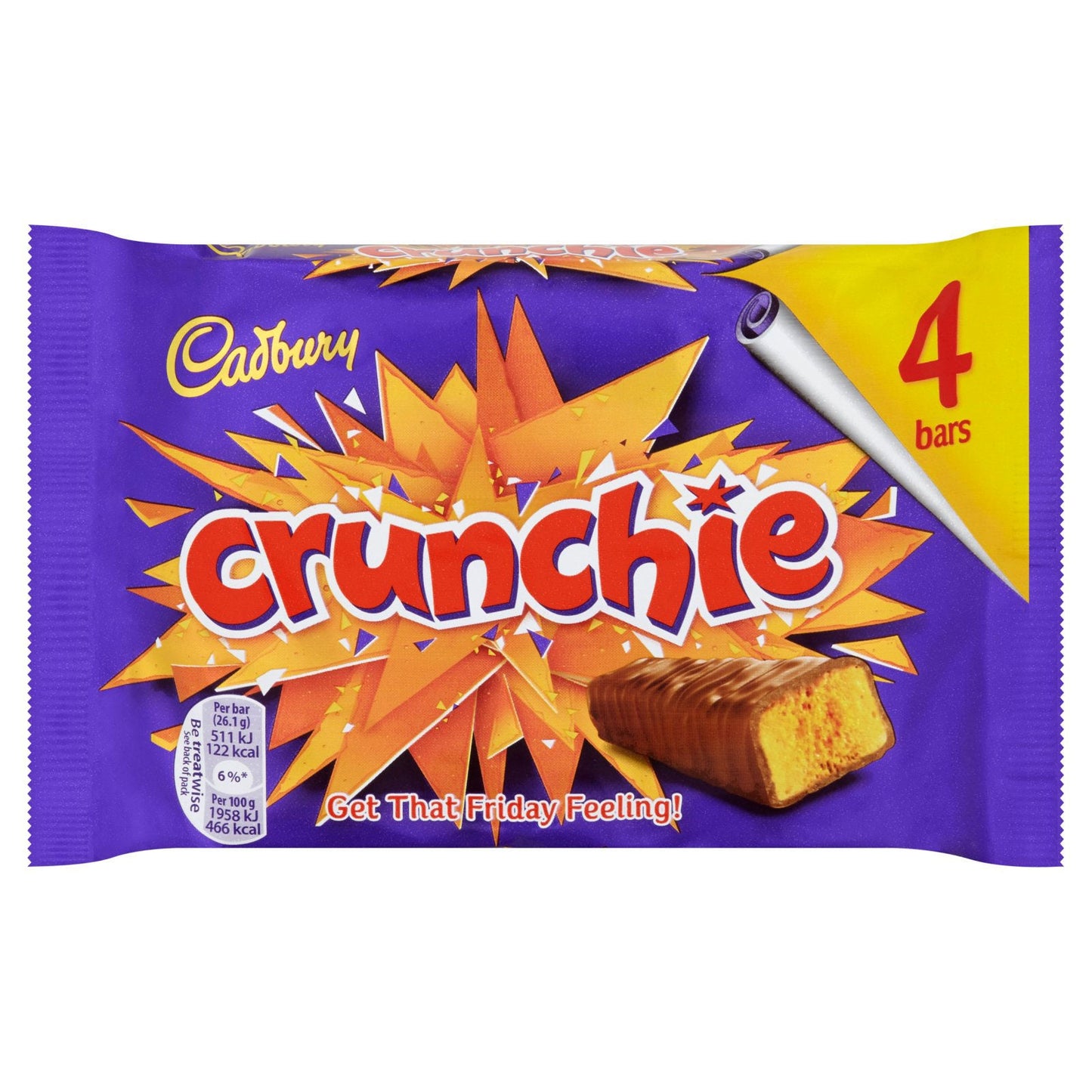 Cadbury Crunchie Chocolate Bar Multipack 4 x 32g