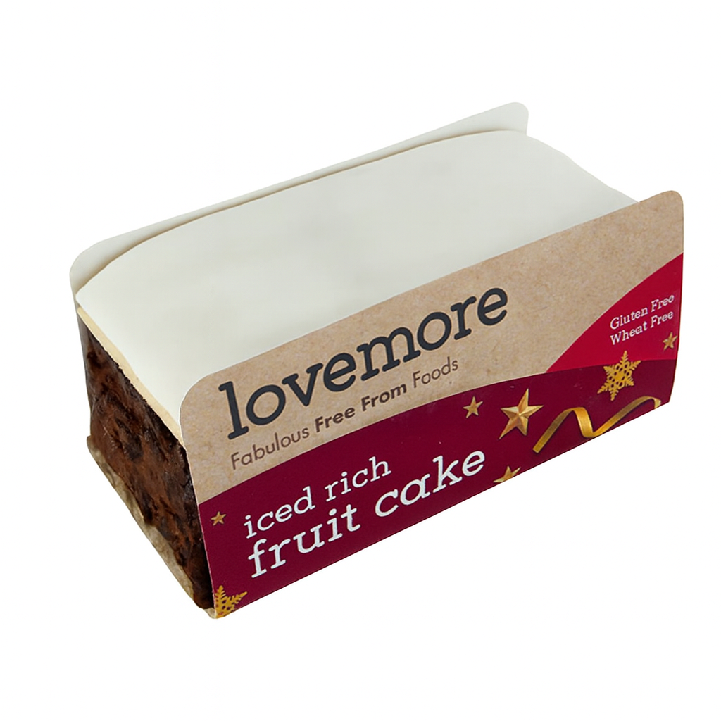 Lovemore Gluten Free Iced Fruit Cake Christmas Slab 400g
