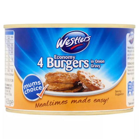 Westlers Burgers 4 Canned Hamburgers in Onion Gravy 425g