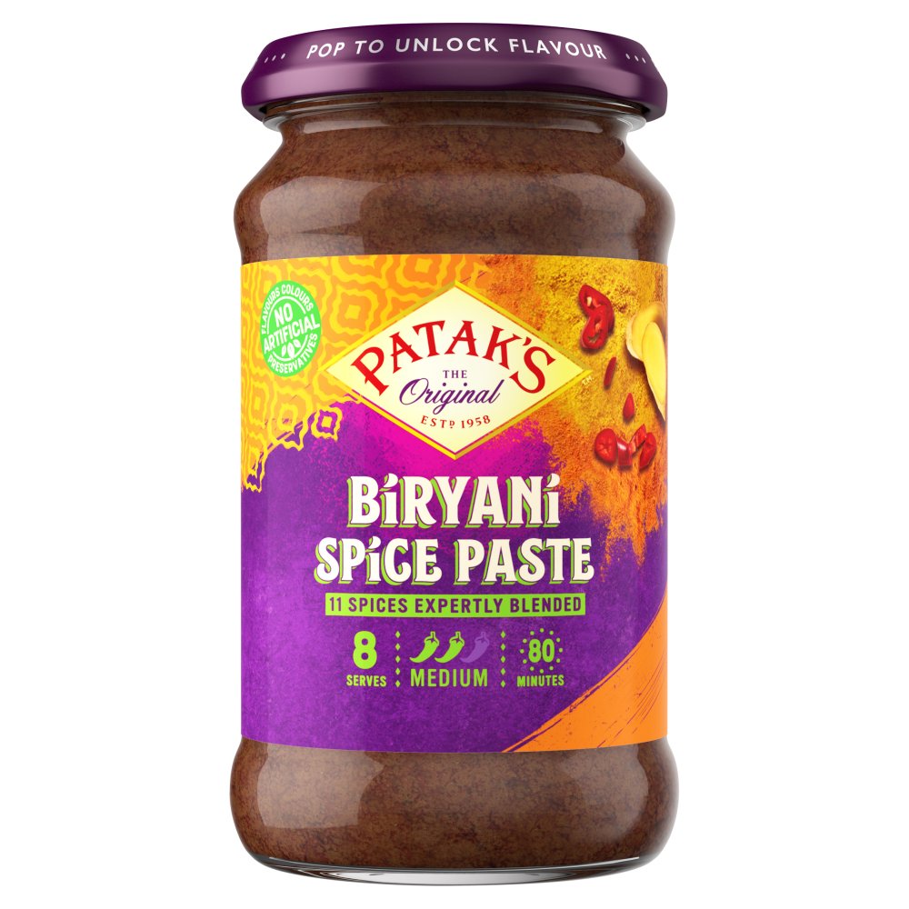 Patak’s Biryani Curry Paste Medium 283g Indian Spice Blend