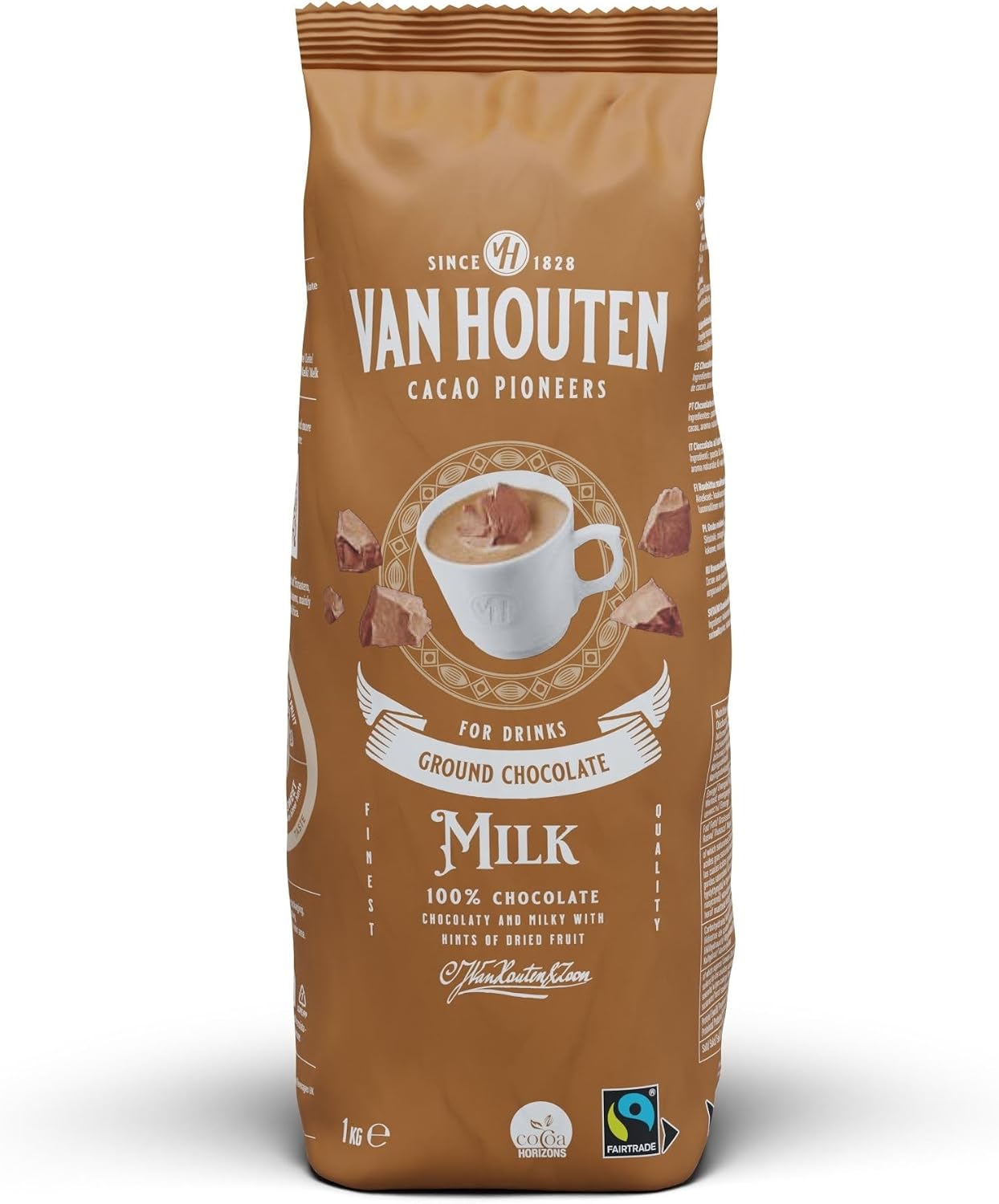 Van Houten Milk Ground Chocolate 1kg – 100% Chocolate Hot Drink Powder