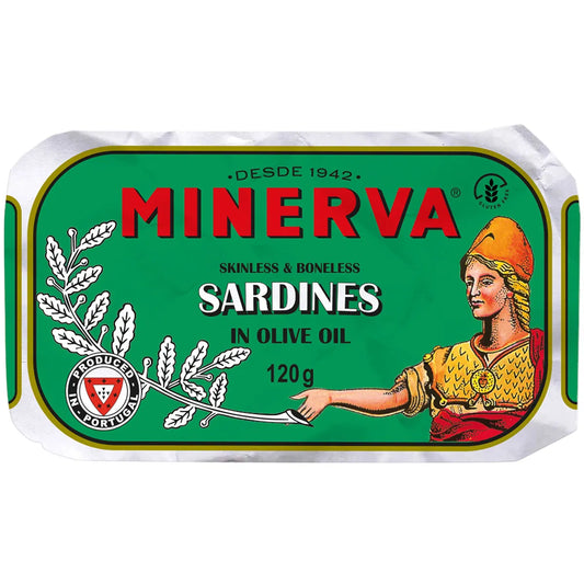 Minerva Skinless & Boneless Portuguese Sardines in Olive Oil 120g