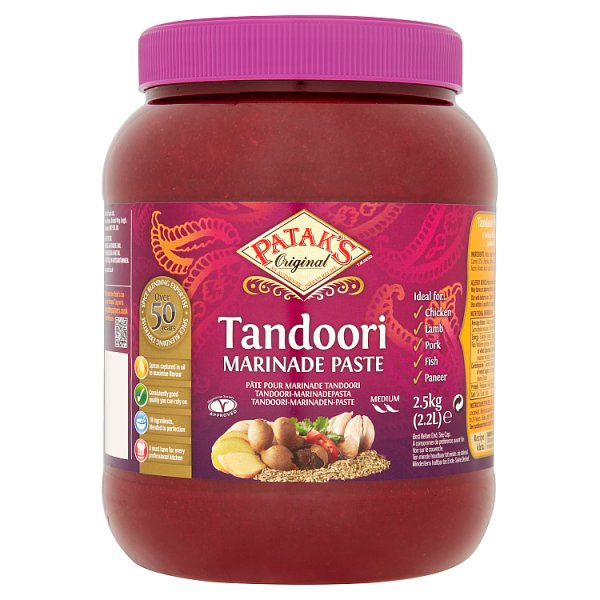 Pataks Tandoori Paste Marinade 2.5kg Tub (Medium Heat, Authentic Indian Blend)