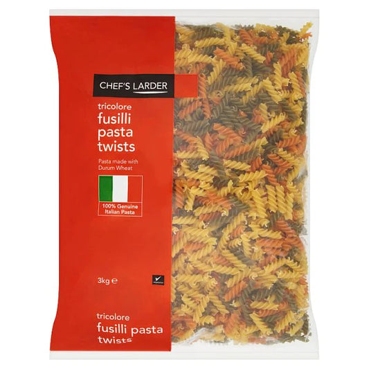 Chef's Larder Tricolore Fusilli Pasta Twists 3kg