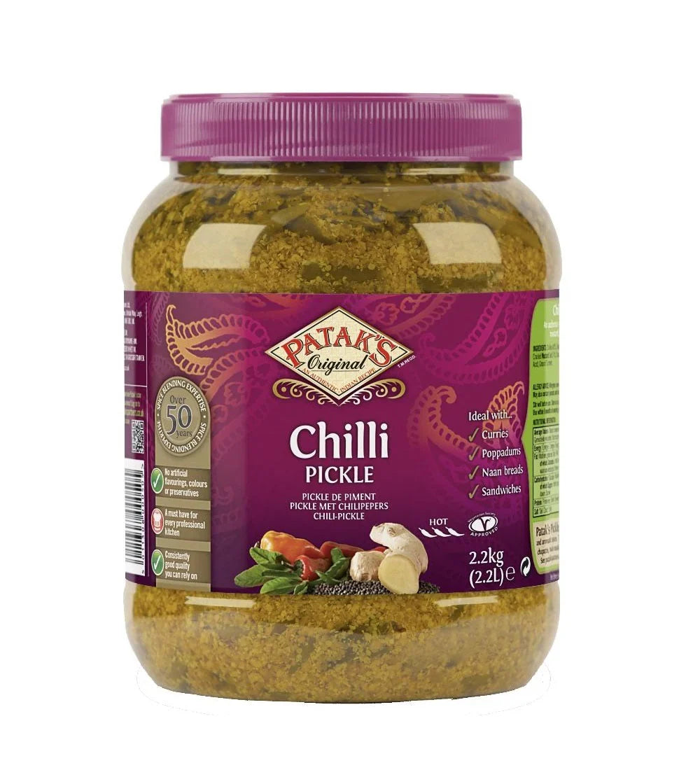 Patak’s Chilli Pickle 2.2kg Extra Hot Indian Pickle Gluten Free Catering Tub