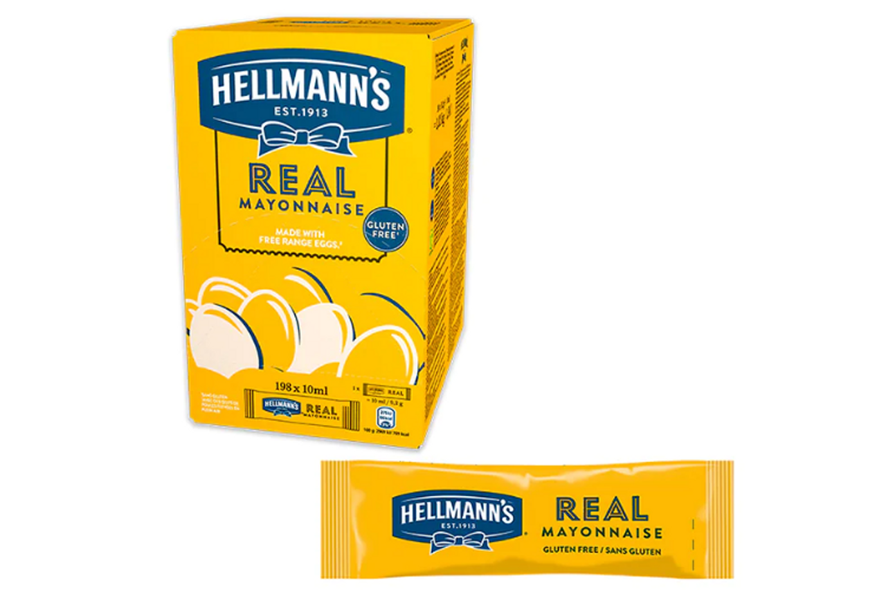 Hellmann's Mayonnaise Real Mayo Sachets Box of 198 x 10ml Portions