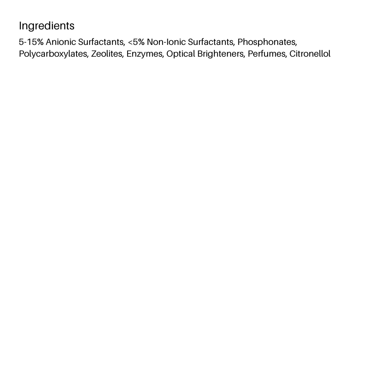 Daz Universal Whites & Colours 700g ingredients