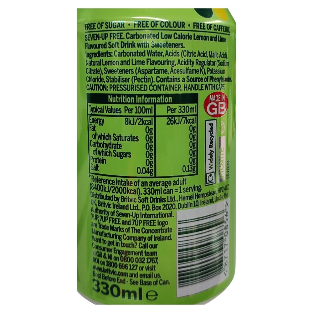 7up Free 330ml Label
