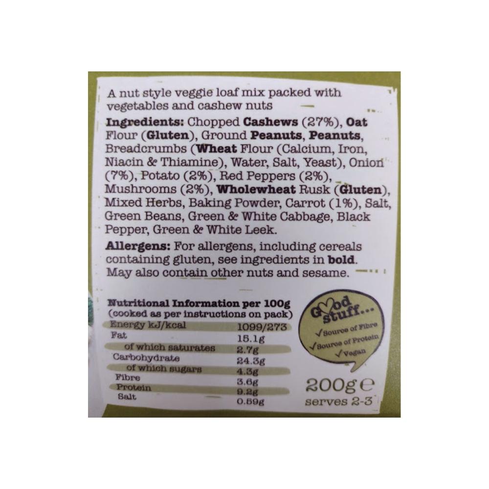 Artisan Grains Country Vegetable & Cashew Nut Roast 200g Label