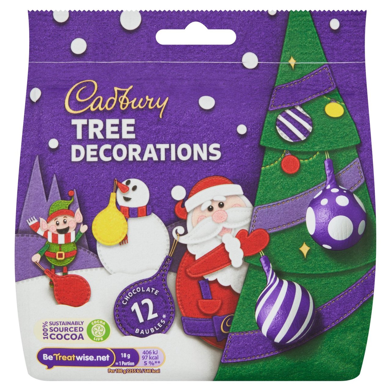 Cadbury Chocolate Tree Decorations 72g