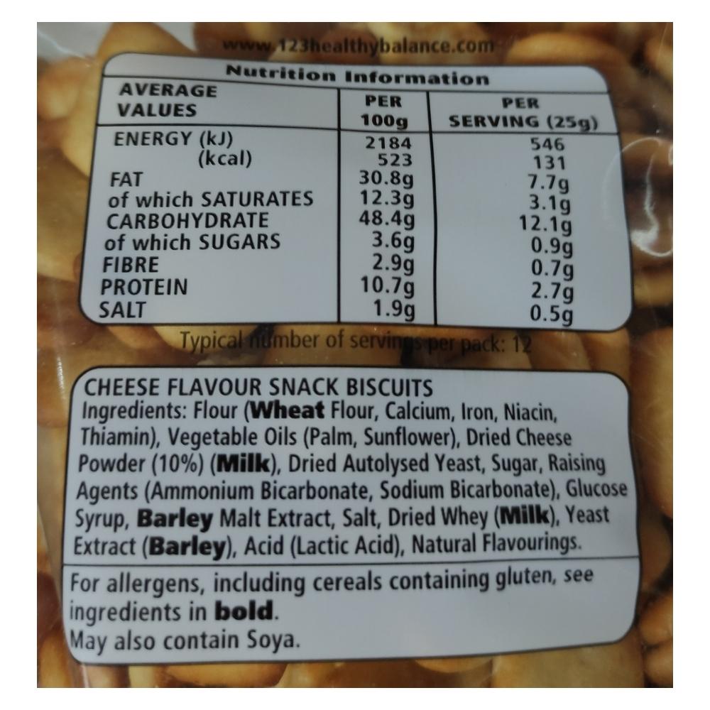 Crawford's Cheese Savouries Snack 325g Label