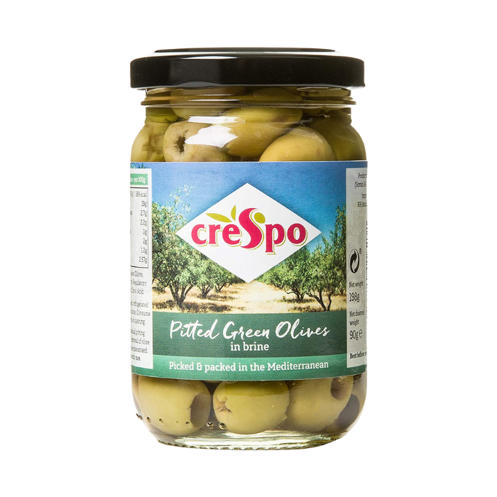 Crespo Pitted Green Olives in Brine 198g