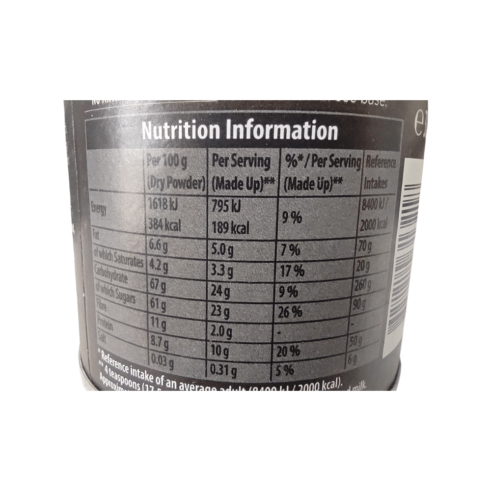 Green and Blacks Hot Chocolate Drink 300g Label