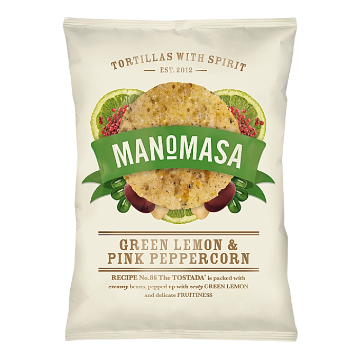 Manomasa Green Lemon & Pink Peppercorn Tortilla Chips 160g