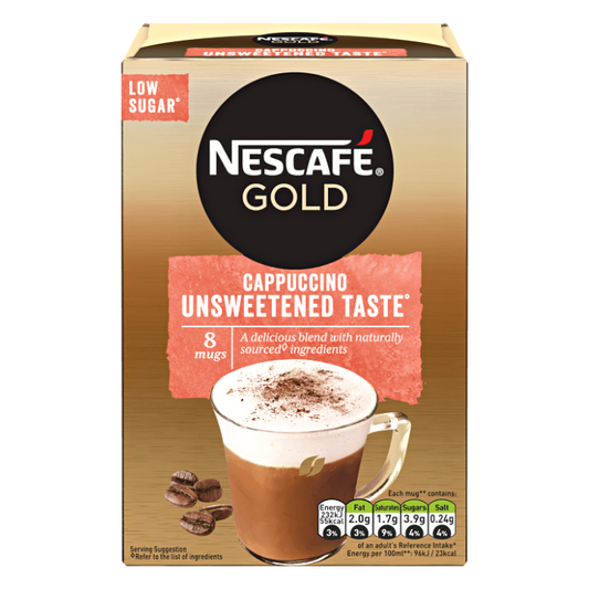 Nescafe Gold Cappuccino Unsweetened Instant Coffee 8 Sachets