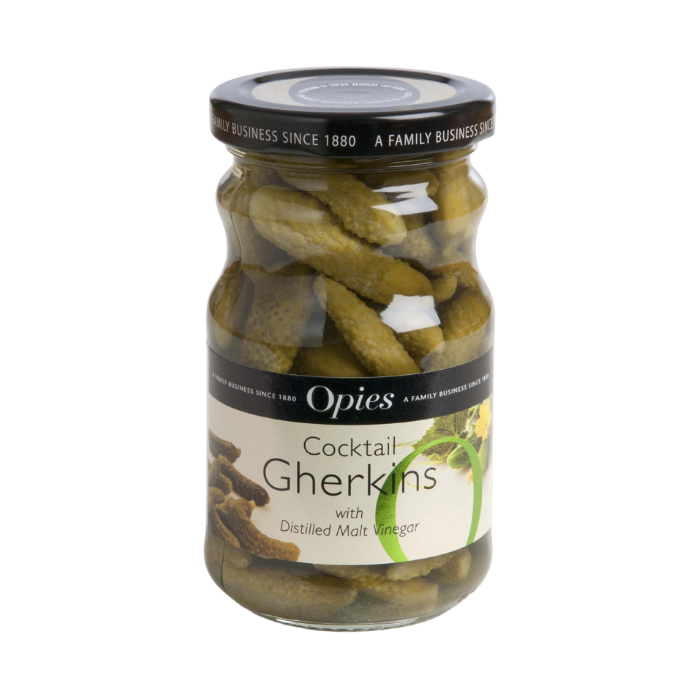 Opies Cocktail Gherkins with Distilled Malt Vinegar 227g