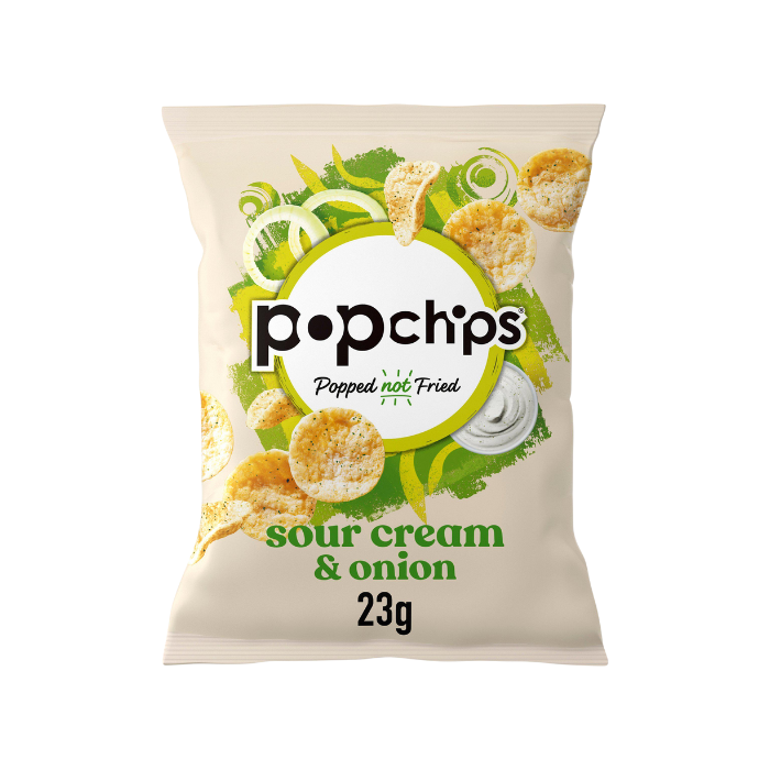 Popchips Sour Cream & Onion Crisps 23g