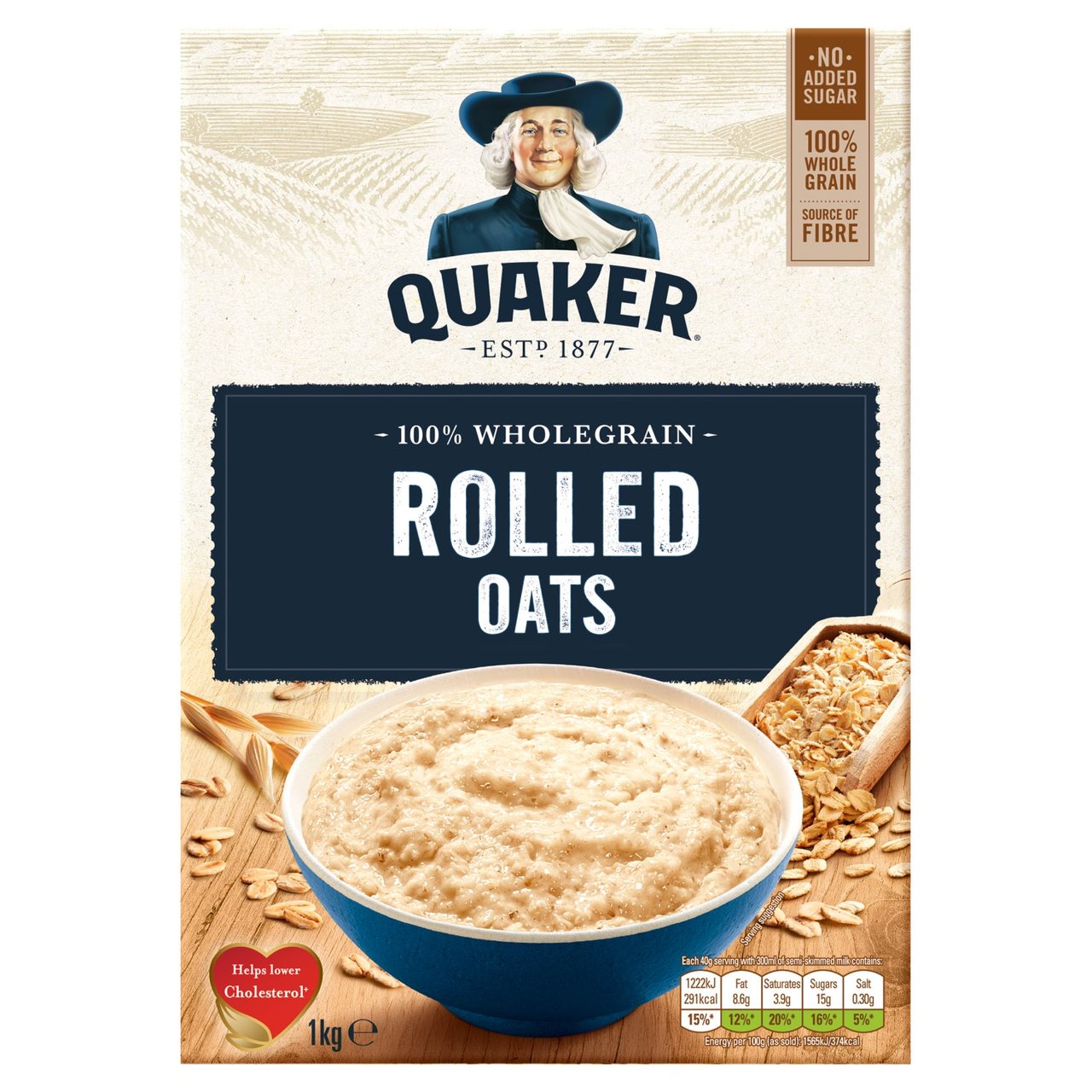 Quaker Wholegrain Rolled Oats 1kg