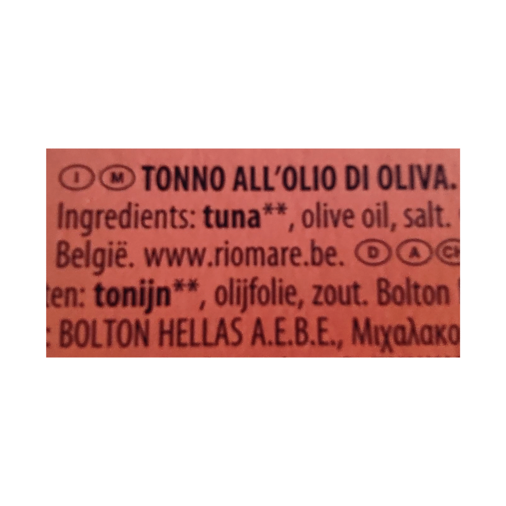 Rio Mare Tuna in Olive Oil 6 Cans x 80g Label (1)
