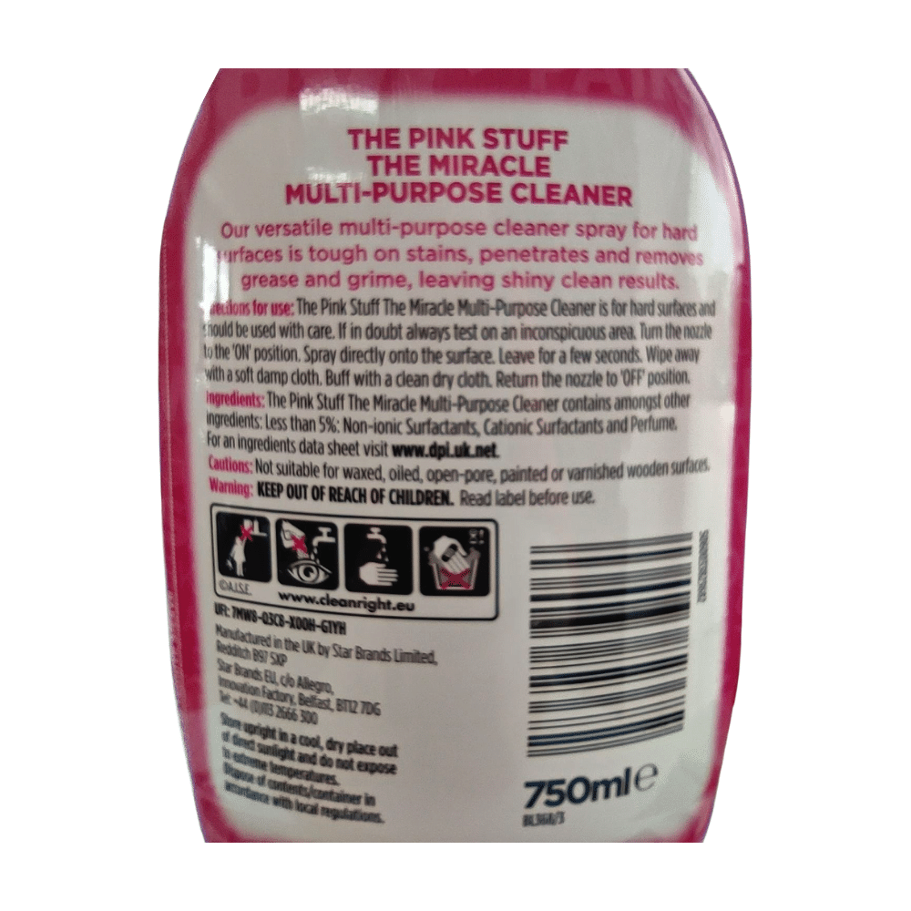 Stardrops The Pink Stuff The Miracle Multi-Purpose Cleaner 750ml Label