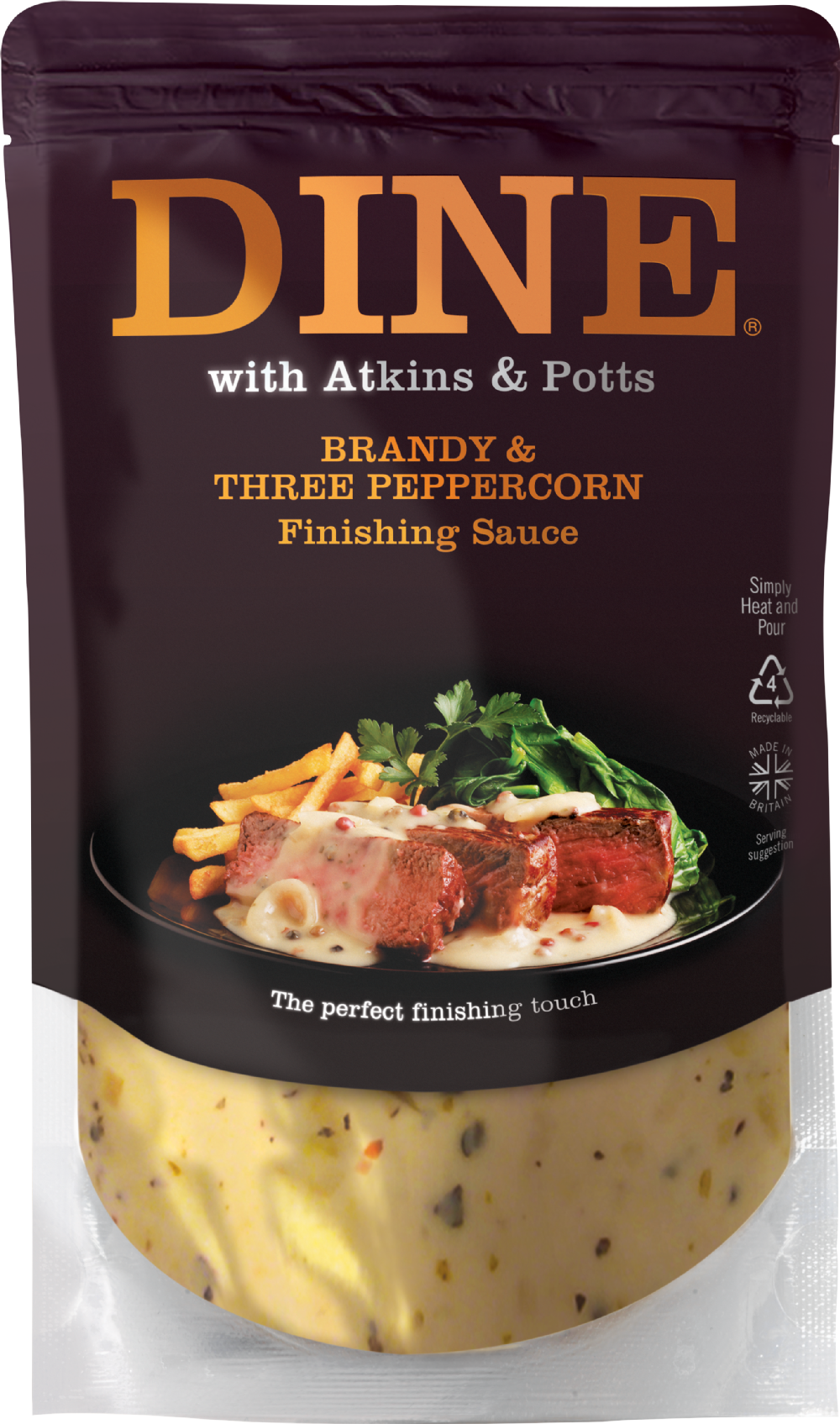 Atkins & Potts Brandy & Three Peppercorn Steak Sauce 350g Jar