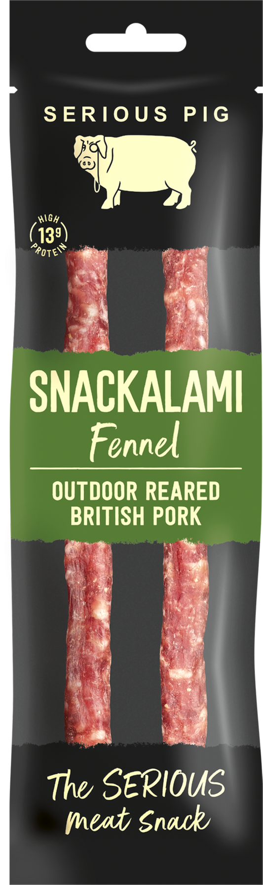 Serious Pig Snackalami Wild Fennel 30g – British Pork, High Protein, Gluten Free