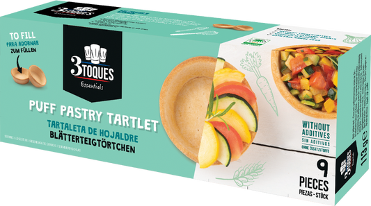 3 Toques 9 Puff Pastry Tartlets Ready To Fill Cases 113g