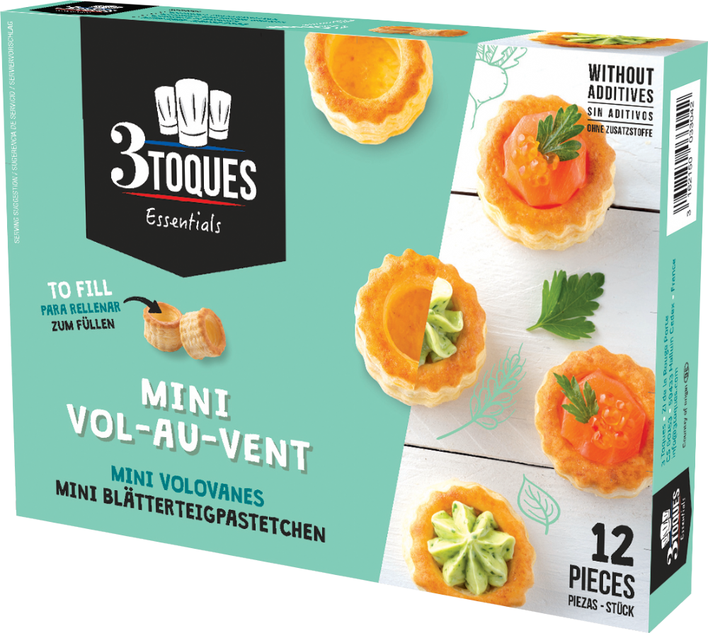 3 Toques Mini Vol-au-Vents 12 Pack (66g) – Puff Pastry Cases