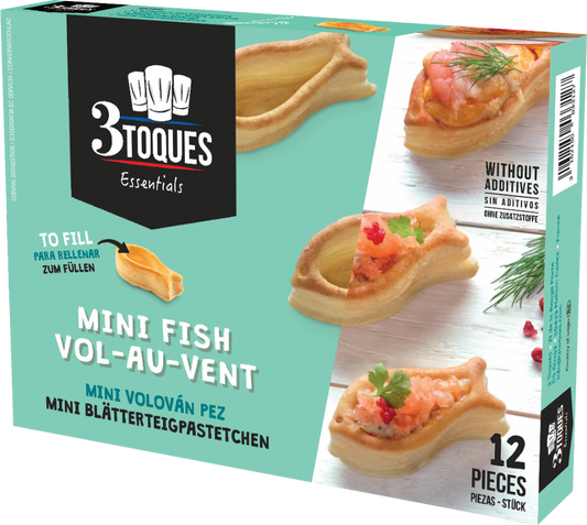 12 Mini Fish Vol-au-Vents Ready-to-Fill Pastry Cases 66g Pack