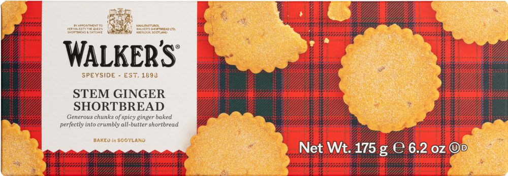 Walkers Stem Ginger Shortbread 175g