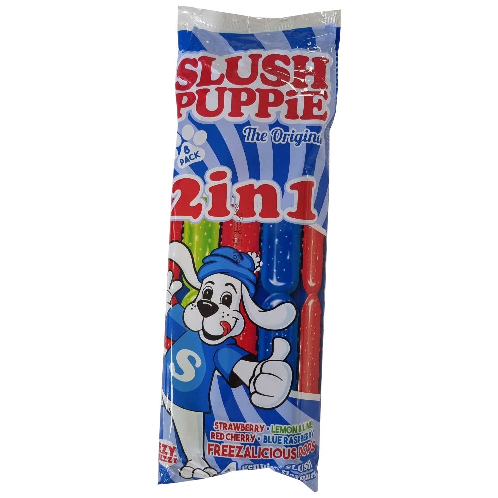 Slush Puppie Ice Pop 2 in 1  Lollies 75ml (Pack of 8)