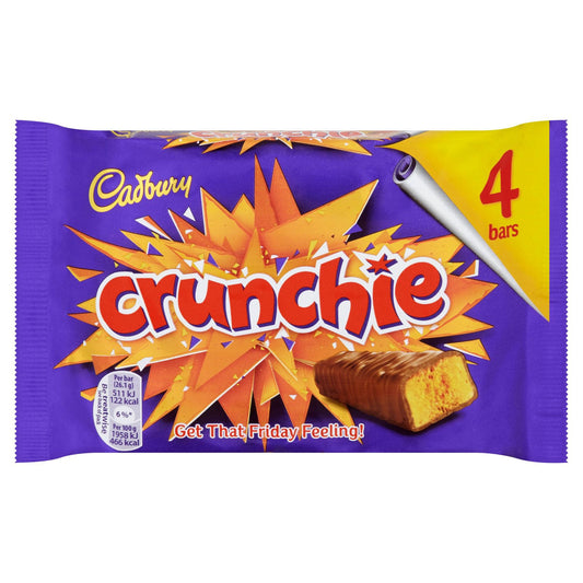 Cadbury Crunchie Chocolate Bar Multipack 4 x 32g