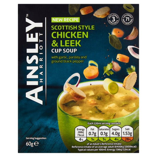 Ainsley Harriott Scottish Chicken & Leek Cup Soup 60g (Pack of 8)