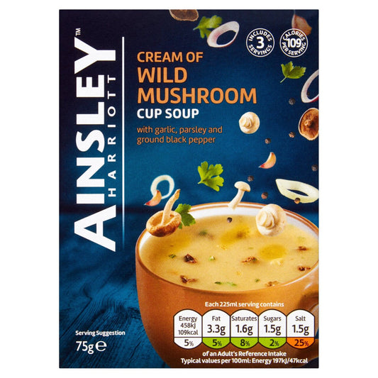 Ainsley Harriott Cream of Wild Mushroom Cup Soup 75g (Pack of 8)