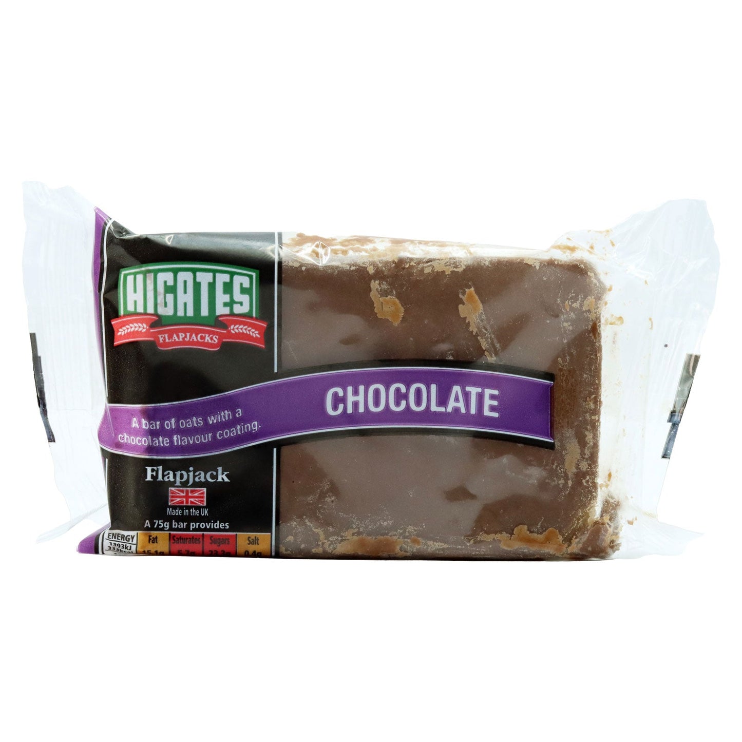 Higates Chocolate Coated Flapjack 75g, Made in the UK