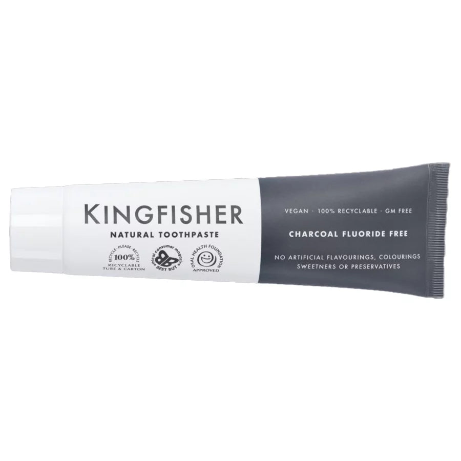 Kingfisher Charcoal Toothpaste Whitening Fluoride Free 100ml