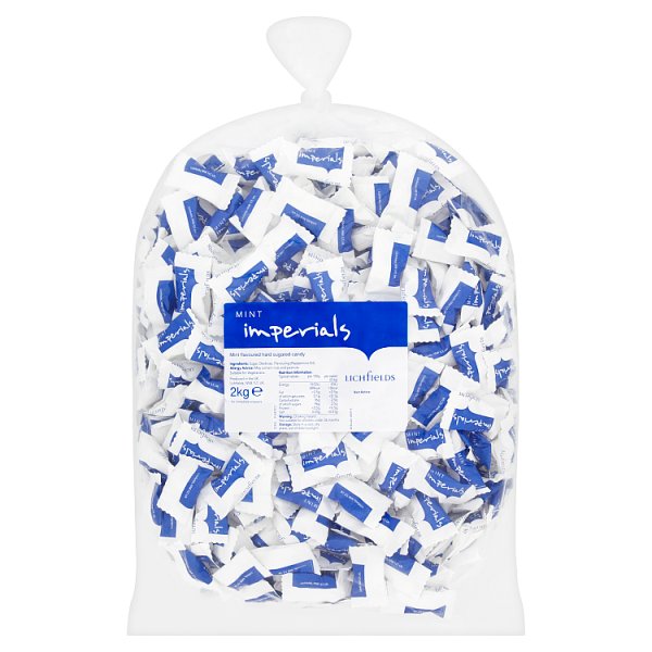 Lichfields Mint Imperials 2kg Bag (Hard Peppermint Sweets, Bulk Catering Size)