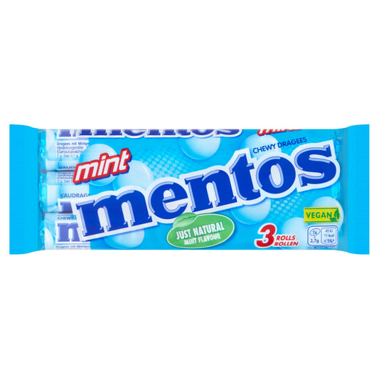 Mentos Mints Chewy Dragees  3 Pack 114g