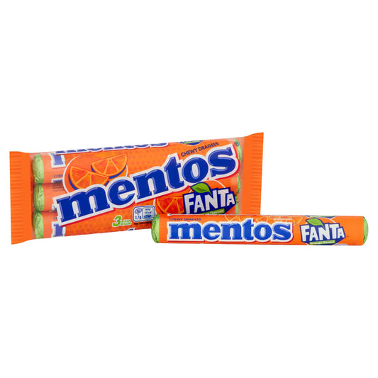 Mentos Fanta Chewy Dragees Orange Flavour 3 Pack 114g