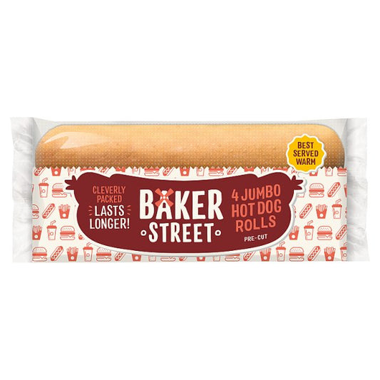 Hot Dog Rolls Jumbo Sausage Bread Buns 4 Pack