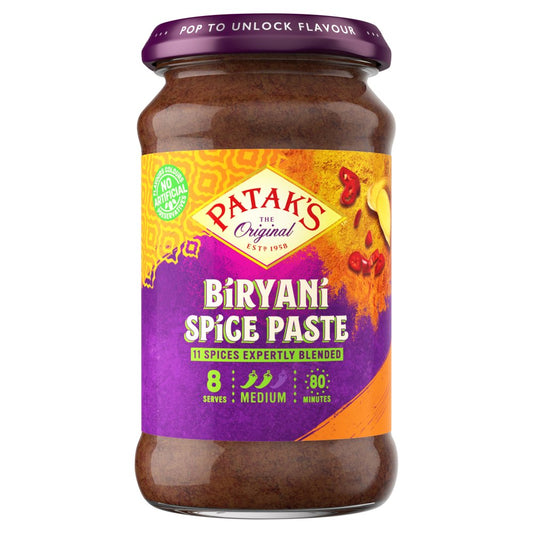 Patak’s Biryani Curry Paste Medium 283g Indian Spice Blend