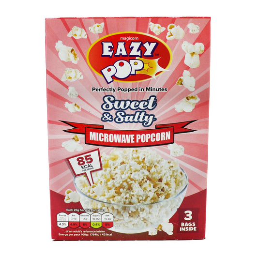 Eazy Pop Sweet & Salty Microwave Popcorn 3 Pack – Movie Snack