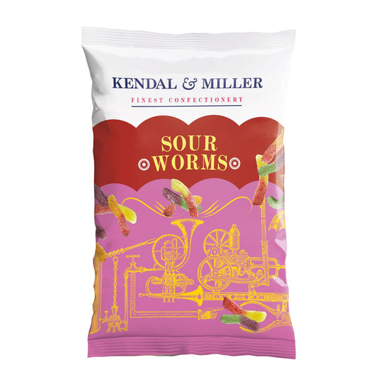 Kendal & Miller Sour Worms 140g Bags – Fruity Jelly Sweets