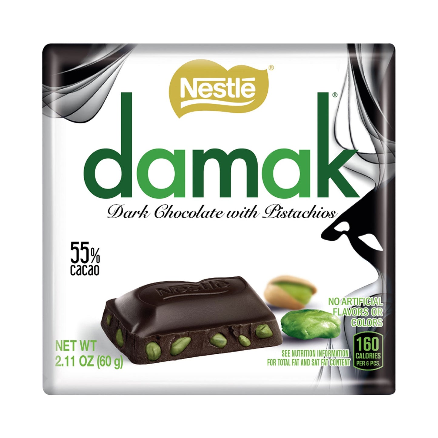 Damak Dark Chocolate with Pistachios 60g