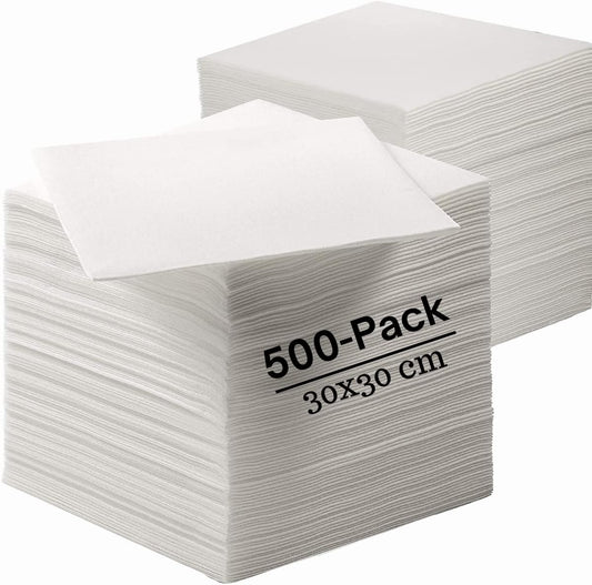 500 Napkins Disposable Paper White Serviette Bulk For Party Supplies