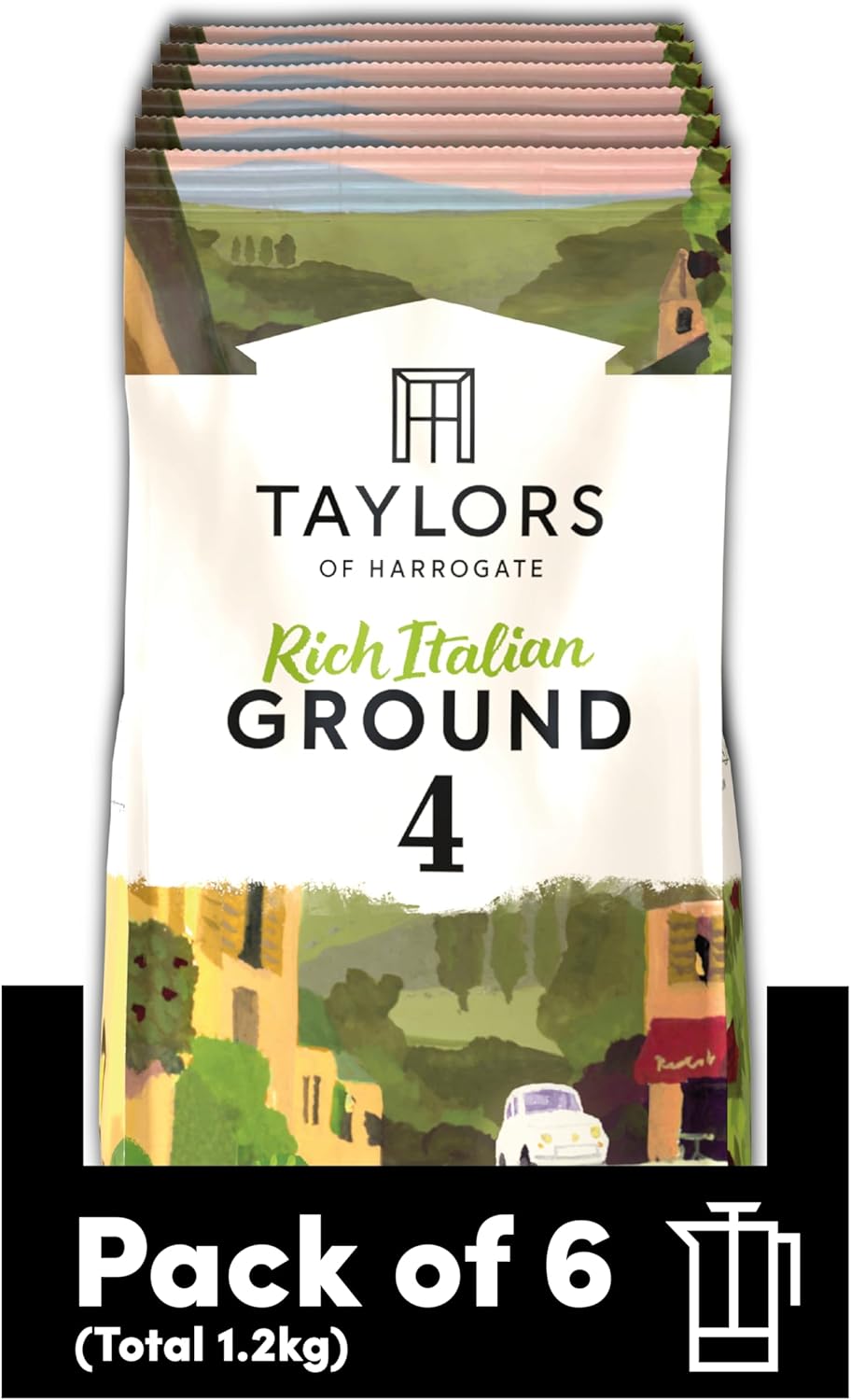 Taylors of Harrogate Rich Italian Ground Coffee 200 g x 6 Pack