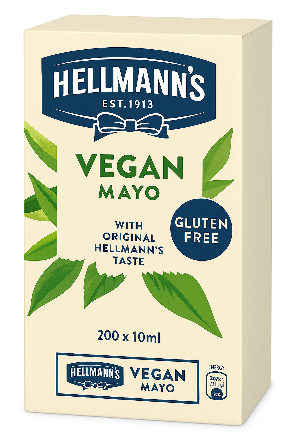 Hellmann's Vegan Mayonnaise Mayo Sachets Box of 200 x 10ml Portions