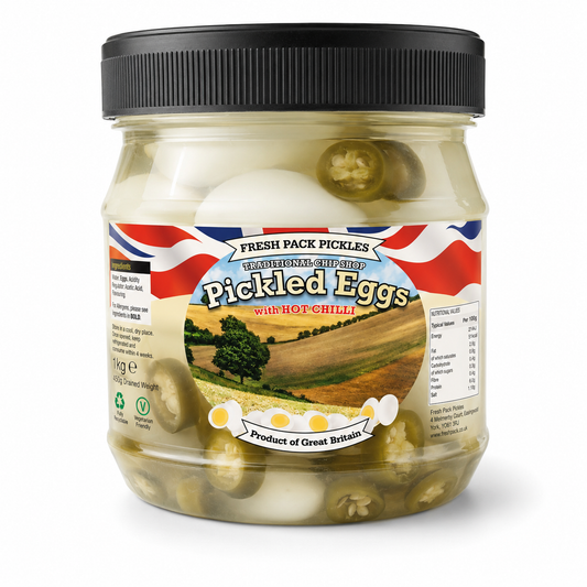 Pickled Eggs 1kg – Hard Boiled Eggs in Vinegar – Hot Chilli